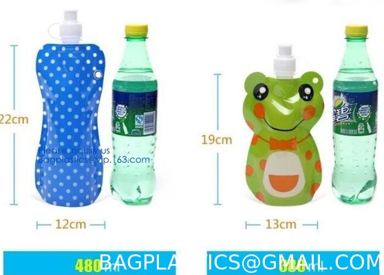 Solid Flexible Water Bottle Carabiner, Foldable Water Bottles Water Pouch Flexible - Reusable Travel Water Bottle