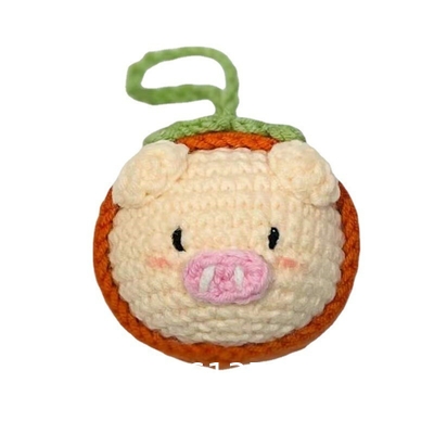 Plush Crocheted Good Things Happen Pendant Hand-Woven Wool Persimmon Good Persimmon Peanut Bag Keychain Accessories