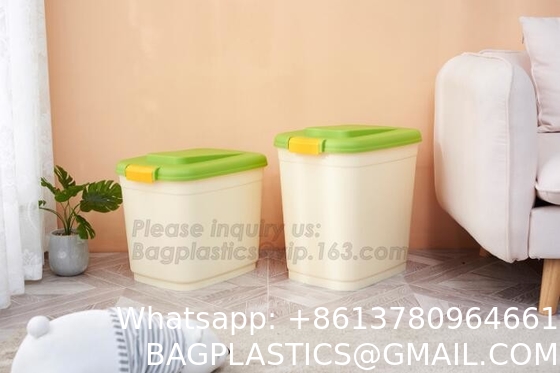 Airtight Pet Food Storage Container Combo with Scoop Treat Box for Dog Cat Bird Food, Keep Pests Out, Translucen