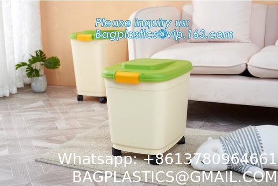 Airtight Pet Food Storage Container Combo with Scoop Treat Box for Dog Cat Bird Food, Keep Pests Out, Translucen