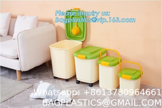 Airtight Pet Food Storage Container Combo with Scoop Treat Box for Dog Cat Bird Food, Keep Pests Out, Translucen
