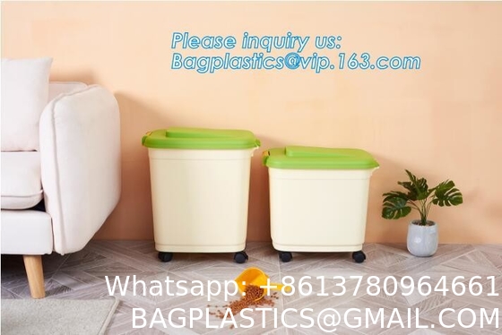 Airtight Pet Food Storage Container Combo with Scoop Treat Box for Dog Cat Bird Food, Keep Pests Out, Translucen