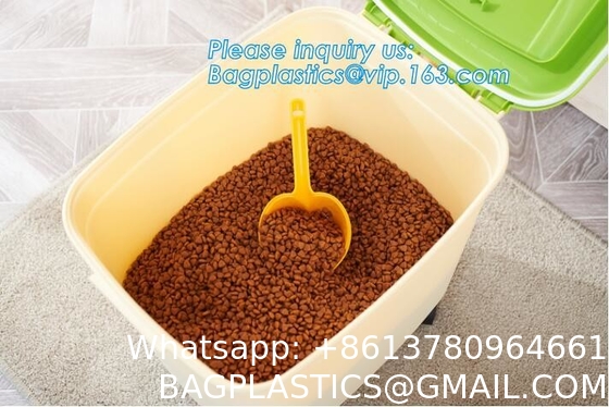 Airtight Pet Food Storage Container Combo with Scoop Treat Box for Dog Cat Bird Food, Keep Pests Out, Translucen