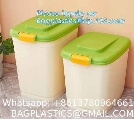 Airtight Pet Food Storage Container Combo with Scoop Treat Box for Dog Cat Bird Food, Keep Pests Out, Translucen