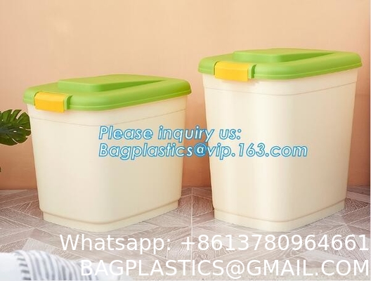 Airtight Pet Food Storage Container Combo with Scoop Treat Box for Dog Cat Bird Food, Keep Pests Out, Translucen