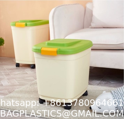 Airtight Pet Food Storage Container Combo with Scoop Treat Box for Dog Cat Bird Food, Keep Pests Out, Translucen