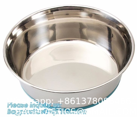 Dog Bowls Non-Slip Stainless Steel Small Cat Food Bowls Unbreakable Thicken Cat Feeder 7 Oz Cat Dishes Suitable