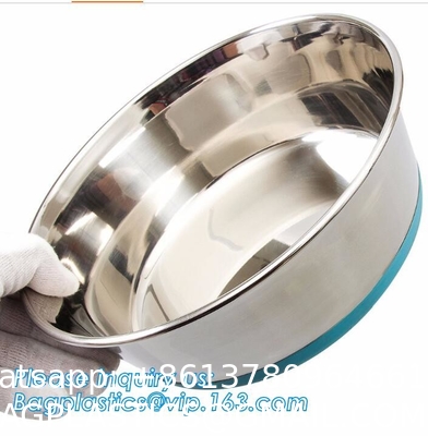 Dog Bowls Non-Slip Stainless Steel Small Cat Food Bowls Unbreakable Thicken Cat Feeder 7 Oz Cat Dishes Suitable