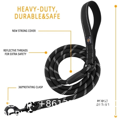 Dog Leash Heavy Duty, Comfortable Padded Handle, Highly Reflective Threads Dog Leash for Large Dogs