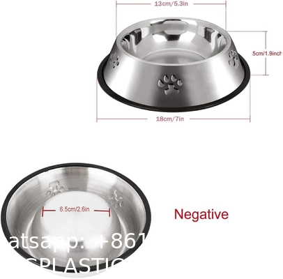 Stainless Steel Dog Bowls, Dog Feeding Bowls, Dog Plate Bowls with Rubber Base,Small Pet Feeder Water Bowls