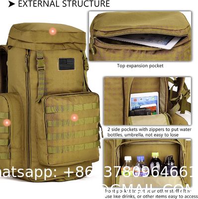 Tactical ornaments Army Backpack, Tactical Hiking Daypack 70-85L ornaments MOLLE Assault Backpack Army Traveling Campi