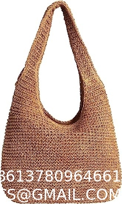 Woven Tote Bag for Women Large Straw Bags Summer Beach Hand-woven Shoulder Bag Boho Rattan Handbag