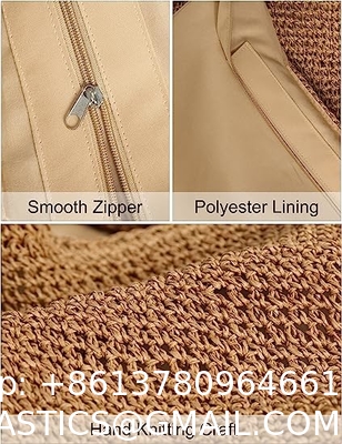 Woven Tote Bag for Women Large Straw Bags Summer Beach Hand-woven Shoulder Bag Boho Rattan Handbag