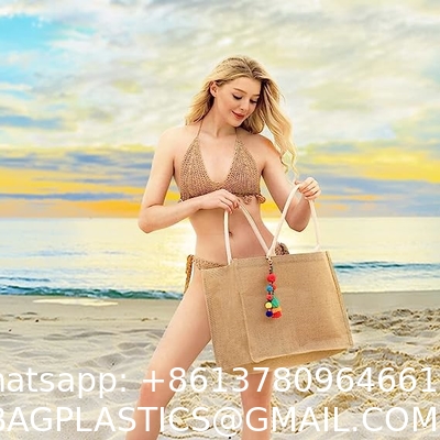 Beach Bag, Large Beach Bag For Women, Woven Straw Beach Tote Bag Waterproof, Weaving Swim Gym Shopping Travel Bag