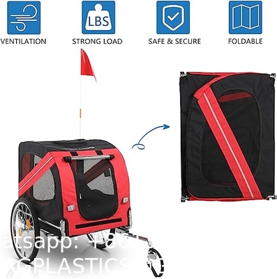 Dog Bike Trailer, Folding Pet Dog Trailer Cart for Bicycle, Bike Cargo Wagon Carrier w/Universal Hitch & 20" Wheel