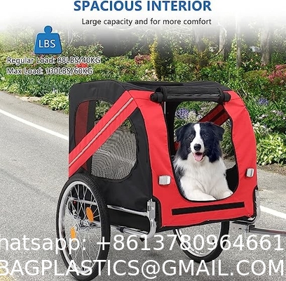 Dog Bike Trailer, Folding Pet Dog Trailer Cart for Bicycle, Bike Cargo Wagon Carrier w/Universal Hitch & 20" Wheel