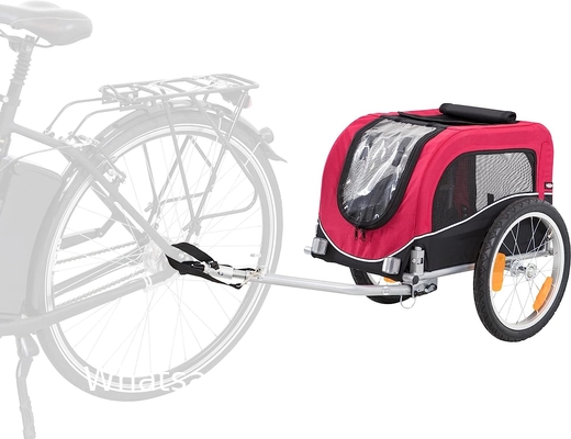 Dog Bike Trailer, Folding Pet Dog Trailer Cart for Bicycle, Bike Cargo Wagon Carrier w/Universal Hitch & 20" Wheel