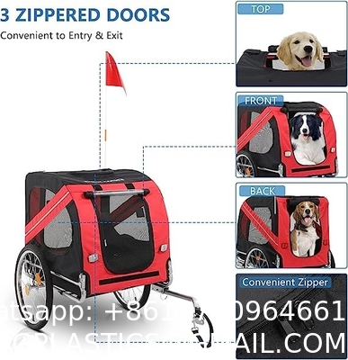 Dog Bike Trailer, Folding Pet Dog Trailer Cart for Bicycle, Bike Cargo Wagon Carrier w/Universal Hitch & 20" Wheel