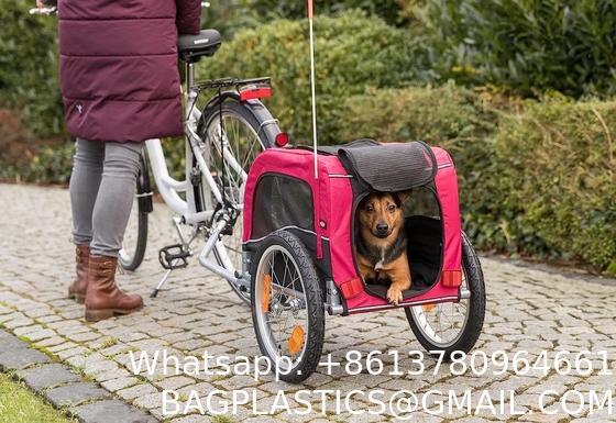Dog Bike Trailer, Folding Pet Dog Trailer Cart for Bicycle, Bike Cargo Wagon Carrier w/Universal Hitch & 20" Wheel
