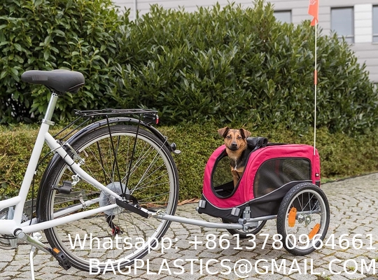 Dog Bike Trailer, Folding Pet Dog Trailer Cart for Bicycle, Bike Cargo Wagon Carrier w/Universal Hitch & 20" Wheel