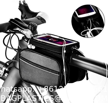 Bike Phone Front Frame Bag Waterproof Bicycle Handlebar Bag With Touch Screen Cell Phone Case Holder Cycling Storage