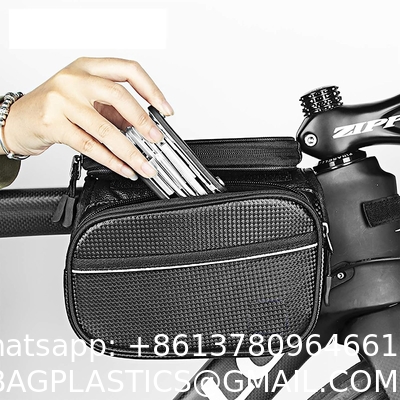 Bike Phone Front Frame Bag Waterproof Bicycle Handlebar Bag With Touch Screen Cell Phone Case Holder Cycling Storage