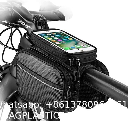Bike Phone Front Frame Bag Waterproof Bicycle Handlebar Bag With Touch Screen Cell Phone Case Holder Cycling Storage