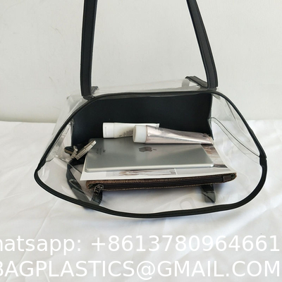 Transparent Bag Women New Trendy Summer Plastic Handbag Single Shoulder Mother Bag Beach Bag Linen Tote Extra Large