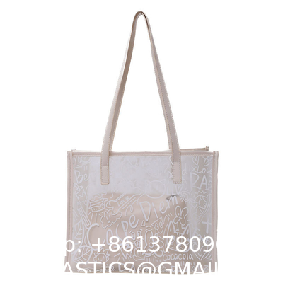 Summer Fashion All-Match Bag Women'S New High-Quality Texture Transparent Tote Bag Large Capacity Shoulder Commuter Bag