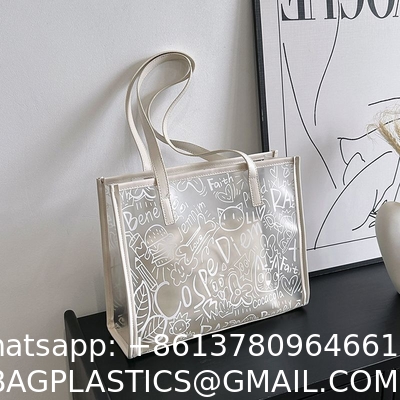 Summer Fashion All-Match Bag Women'S New High-Quality Texture Transparent Tote Bag Large Capacity Shoulder Commuter Bag