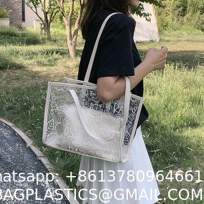 Summer Fashion All-Match Bag Women'S New High-Quality Texture Transparent Tote Bag Large Capacity Shoulder Commuter Bag