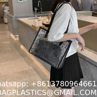 Summer Fashion All-Match Bag Women'S New High-Quality Texture Transparent Tote Bag Large Capacity Shoulder Commuter Bag