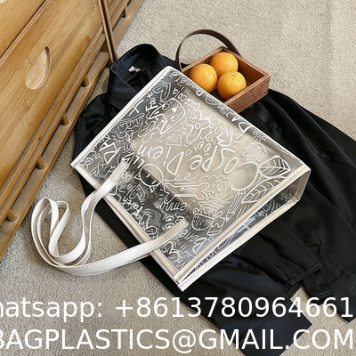 Summer Fashion All-Match Bag Women'S New High-Quality Texture Transparent Tote Bag Large Capacity Shoulder Commuter Bag
