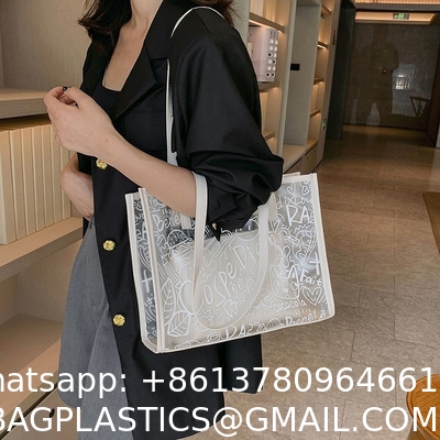 Summer Fashion All-Match Bag Women'S New High-Quality Texture Transparent Tote Bag Large Capacity Shoulder Commuter Bag