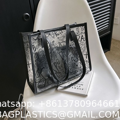 Summer Fashion All-Match Bag Women'S New High-Quality Texture Transparent Tote Bag Large Capacity Shoulder Commuter Bag