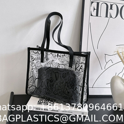 Summer Fashion All-Match Bag Women'S New High-Quality Texture Transparent Tote Bag Large Capacity Shoulder Commuter Bag