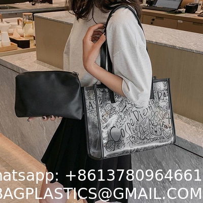 Summer Fashion All-Match Bag Women'S New High-Quality Texture Transparent Tote Bag Large Capacity Shoulder Commuter Bag