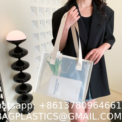 Transparent Large Bag Ladies Portable Color Ins Candy Color Laser Large Capacity Environmental Protection Shopping Bag