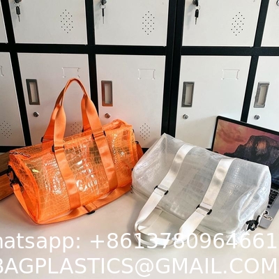 Wholesale Custom Logo Pvc Clear Jelly Color Swimming Overnight Tote Duffel Duffle Bag For Women Girls Ladies Bags