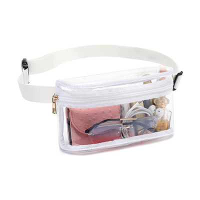 Customized Stadium Approved Clear Belt Bag Fanny Pack for Women Waterproof Clear Waist Bag for Sports Travel