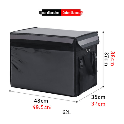 62L Extra Large Cooler Bag Car Ice Pack Insulated Thermal Lunch Pizza Bag Fresh Food Delivery Container Refrigerator Bag
