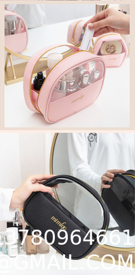 New Style Customization 3pcs/Set Luxury Designer Pvc Clear Cosmetic Bags Black Travel Makeup Pouch Bag With Logo