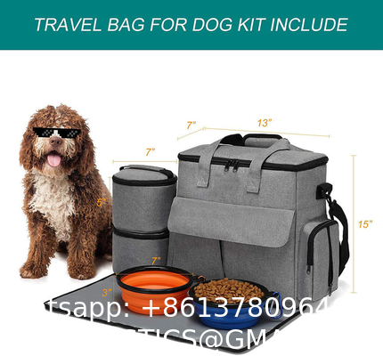 Dog Travel Bag Weekend Pet Travel Set For Dog And Cat,Airline Approved Tote Organizer With Multi-Function Pockets