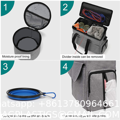 Dog Travel Bag Weekend Pet Travel Set For Dog And Cat,Airline Approved Tote Organizer With Multi-Function Pockets