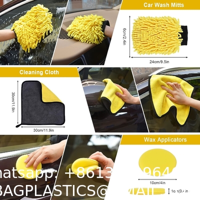 Car Cleaning Tools Kit, Car Detailing Kit, Car Detailing Brush Set with Carry Bag, Auto Drill Brush Car Wash Kit