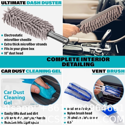 Car Cleaning Tools Kit, Car Detailing Kit, Car Detailing Brush Set with Carry Bag, Auto Drill Brush Car Wash Kit