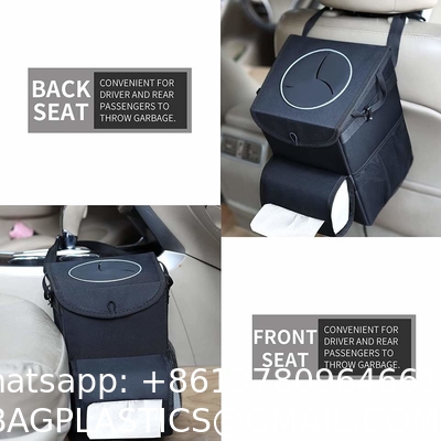 Auto Accessories Car Garbage Can with Car Liner Removable Storage Bag and Wet Tissue Holder 100% Leak-Proof