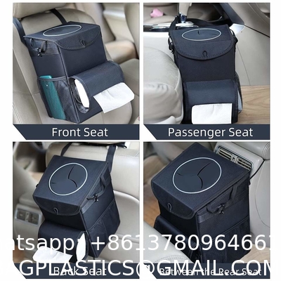Auto Accessories Car Garbage Can with Car Liner Removable Storage Bag and Wet Tissue Holder 100% Leak-Proof