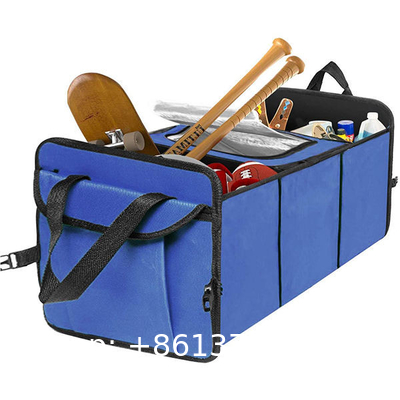 Car Trunk Organizer with Cooler Bag for Hot/Cold Food While Traveling Shopping Camping, Collapsible Auto Trunk Storage