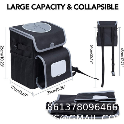 Custom Wholesale Portable Cheap Waterproof 100% Leak Proof Car Trash Can With Lid And Storage Pockets